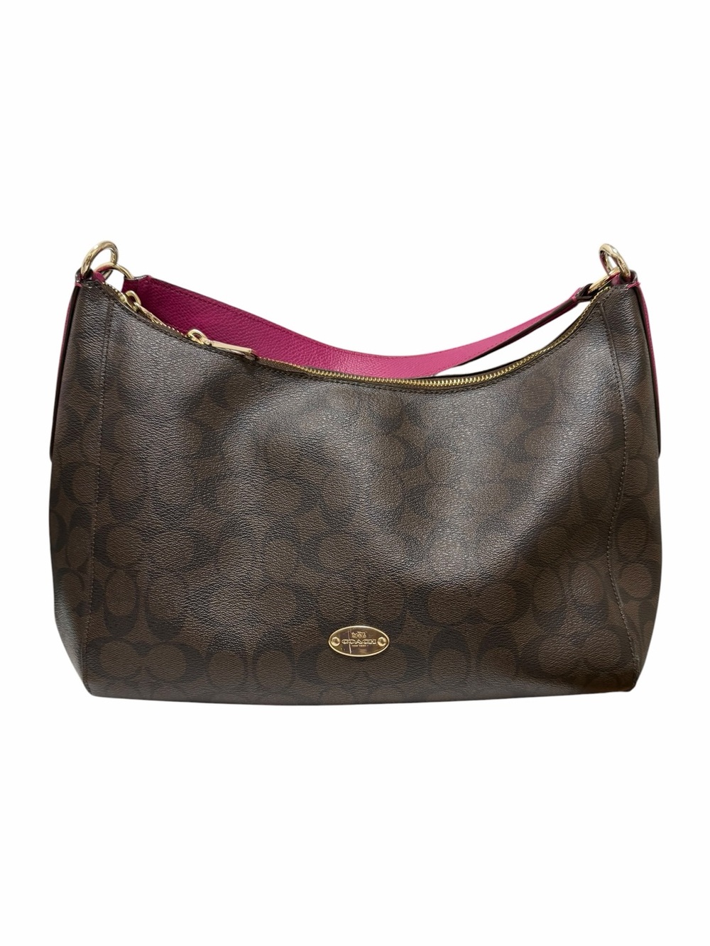 Coach Logo Brown Genuine Leather Handbag